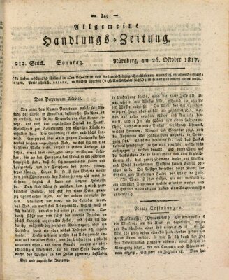 Allgemeine Handlungs-Zeitung Sonntag 26. Oktober 1817