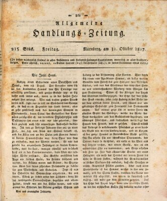 Allgemeine Handlungs-Zeitung Freitag 31. Oktober 1817