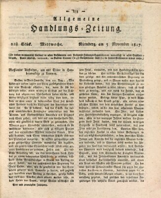 Allgemeine Handlungs-Zeitung Mittwoch 5. November 1817