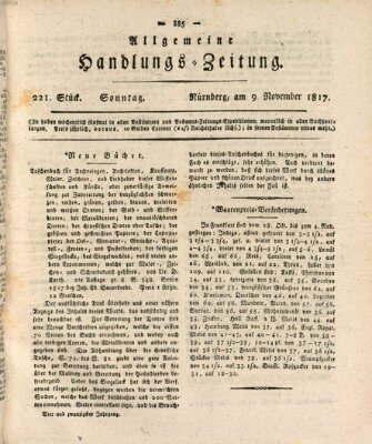 Allgemeine Handlungs-Zeitung Sonntag 9. November 1817