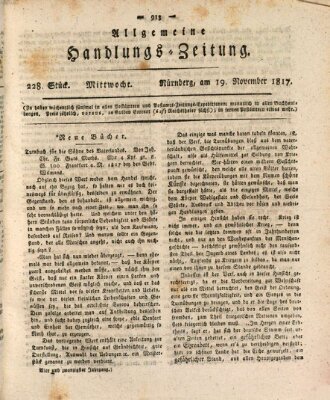 Allgemeine Handlungs-Zeitung Mittwoch 19. November 1817