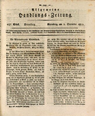 Allgemeine Handlungs-Zeitung Dienstag 2. Dezember 1817