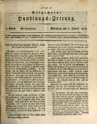 Allgemeine Handlungs-Zeitung Samstag 3. Januar 1818