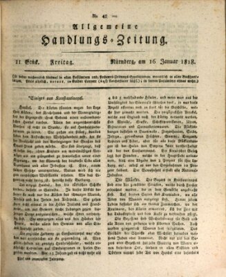 Allgemeine Handlungs-Zeitung Freitag 16. Januar 1818