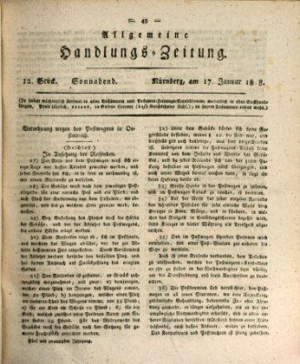 Allgemeine Handlungs-Zeitung Samstag 17. Januar 1818