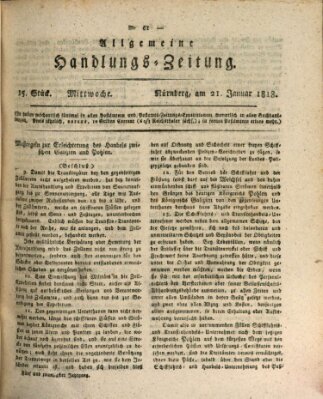 Allgemeine Handlungs-Zeitung Mittwoch 21. Januar 1818