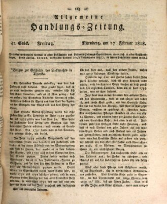 Allgemeine Handlungs-Zeitung Freitag 27. Februar 1818