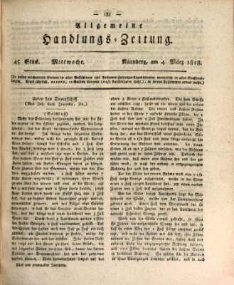 Allgemeine Handlungs-Zeitung Mittwoch 4. März 1818