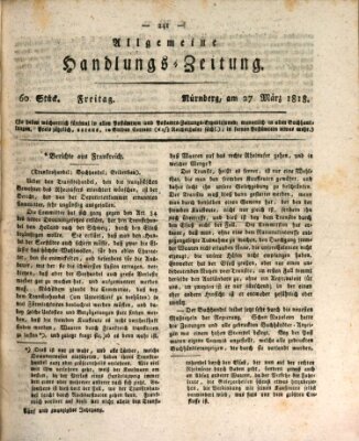 Allgemeine Handlungs-Zeitung Freitag 27. März 1818