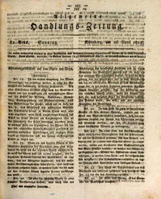 Allgemeine Handlungs-Zeitung Sonntag 26. April 1818