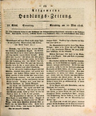 Allgemeine Handlungs-Zeitung Sonntag 10. Mai 1818