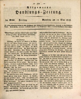 Allgemeine Handlungs-Zeitung Freitag 15. Mai 1818