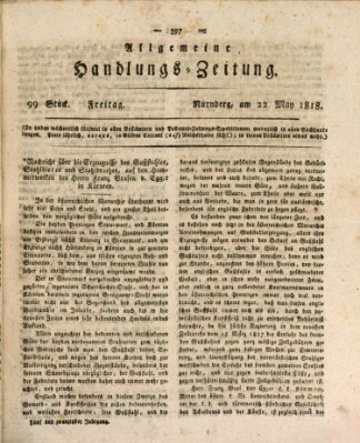 Allgemeine Handlungs-Zeitung Freitag 22. Mai 1818