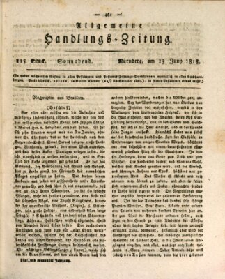 Allgemeine Handlungs-Zeitung Samstag 13. Juni 1818