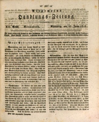 Allgemeine Handlungs-Zeitung Samstag 27. Juni 1818