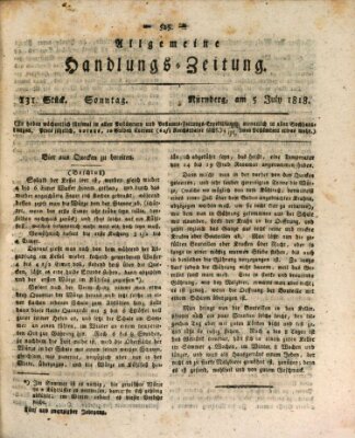 Allgemeine Handlungs-Zeitung Sonntag 5. Juli 1818