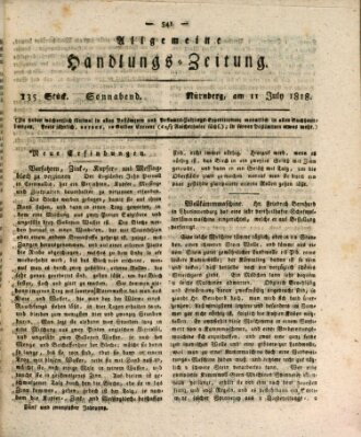 Allgemeine Handlungs-Zeitung Samstag 11. Juli 1818