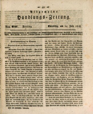 Allgemeine Handlungs-Zeitung Freitag 24. Juli 1818