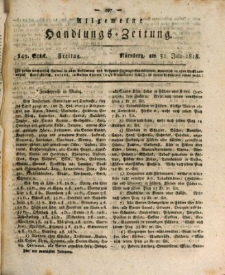 Allgemeine Handlungs-Zeitung Freitag 31. Juli 1818