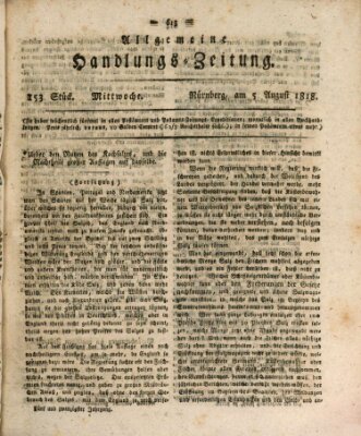 Allgemeine Handlungs-Zeitung Mittwoch 5. August 1818