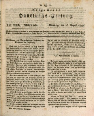 Allgemeine Handlungs-Zeitung Mittwoch 26. August 1818