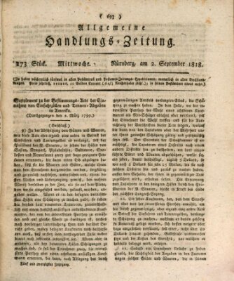 Allgemeine Handlungs-Zeitung Mittwoch 2. September 1818