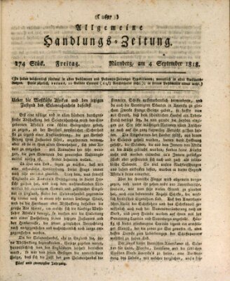 Allgemeine Handlungs-Zeitung Freitag 4. September 1818