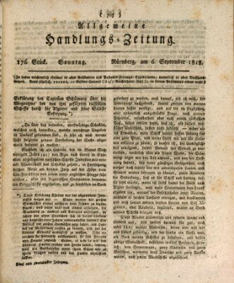 Allgemeine Handlungs-Zeitung Sonntag 6. September 1818