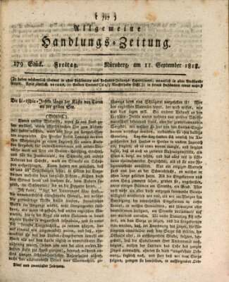 Allgemeine Handlungs-Zeitung Freitag 11. September 1818