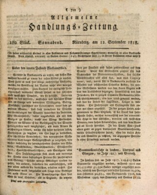 Allgemeine Handlungs-Zeitung Samstag 12. September 1818