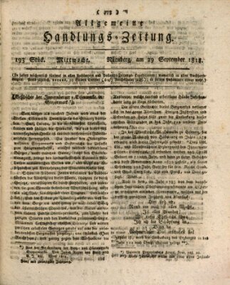 Allgemeine Handlungs-Zeitung Dienstag 29. September 1818