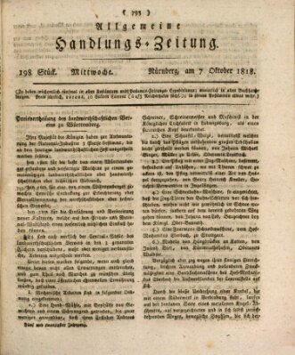 Allgemeine Handlungs-Zeitung Mittwoch 7. Oktober 1818