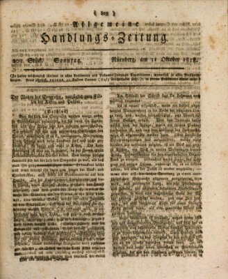 Allgemeine Handlungs-Zeitung Sonntag 11. Oktober 1818