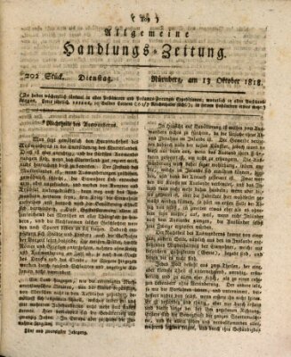 Allgemeine Handlungs-Zeitung Dienstag 13. Oktober 1818