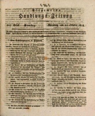Allgemeine Handlungs-Zeitung Dienstag 20. Oktober 1818