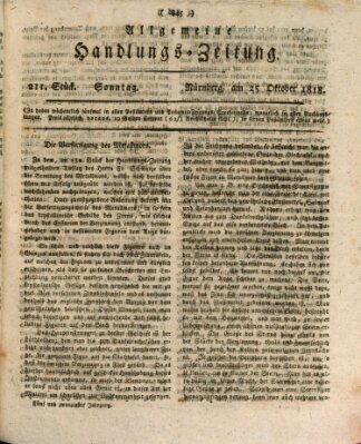 Allgemeine Handlungs-Zeitung Sonntag 25. Oktober 1818