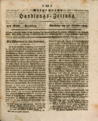 Allgemeine Handlungs-Zeitung Dienstag 27. Oktober 1818