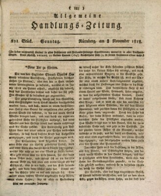 Allgemeine Handlungs-Zeitung Sonntag 8. November 1818