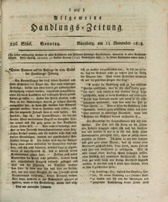 Allgemeine Handlungs-Zeitung Sonntag 15. November 1818