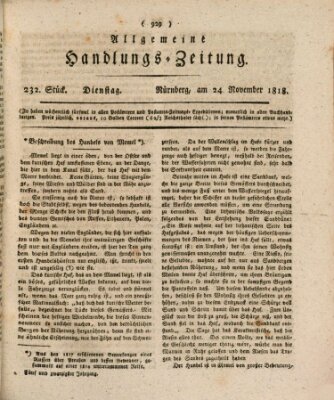 Allgemeine Handlungs-Zeitung Dienstag 24. November 1818