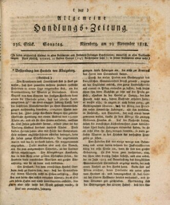 Allgemeine Handlungs-Zeitung Sonntag 29. November 1818