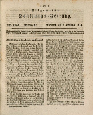 Allgemeine Handlungs-Zeitung Mittwoch 9. Dezember 1818