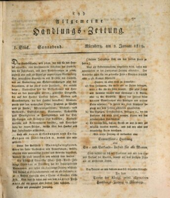 Allgemeine Handlungs-Zeitung Samstag 2. Januar 1819