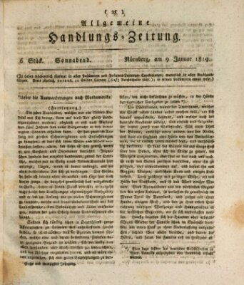 Allgemeine Handlungs-Zeitung Samstag 9. Januar 1819