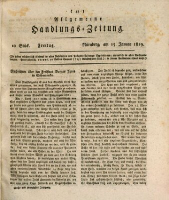 Allgemeine Handlungs-Zeitung Freitag 15. Januar 1819