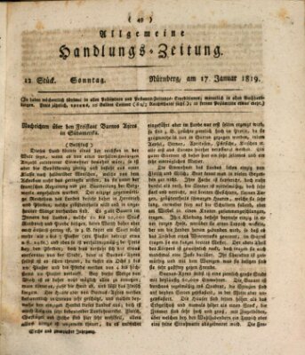 Allgemeine Handlungs-Zeitung Sonntag 17. Januar 1819