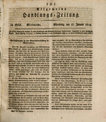 Allgemeine Handlungs-Zeitung Mittwoch 27. Januar 1819