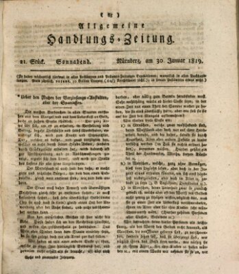 Allgemeine Handlungs-Zeitung Samstag 30. Januar 1819