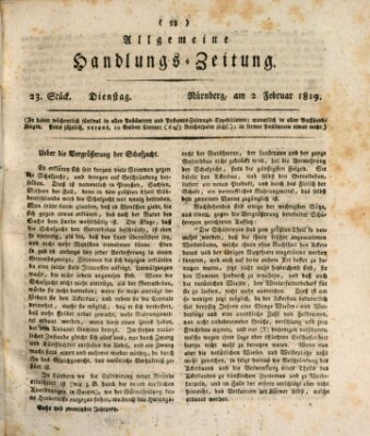 Allgemeine Handlungs-Zeitung Dienstag 2. Februar 1819