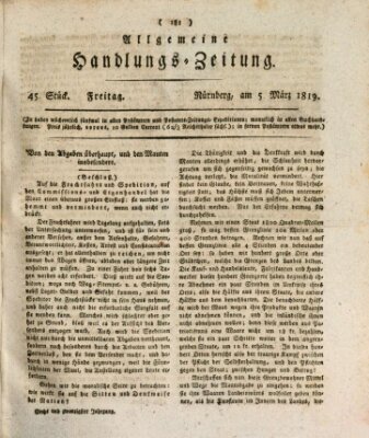 Allgemeine Handlungs-Zeitung Freitag 5. März 1819